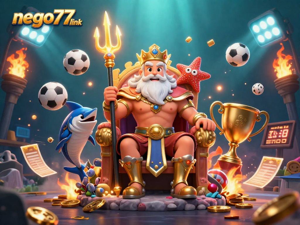 Experience exciting gameplay with the nego77 link, featuring vibrant 3D characters in a dynamic casino scene.