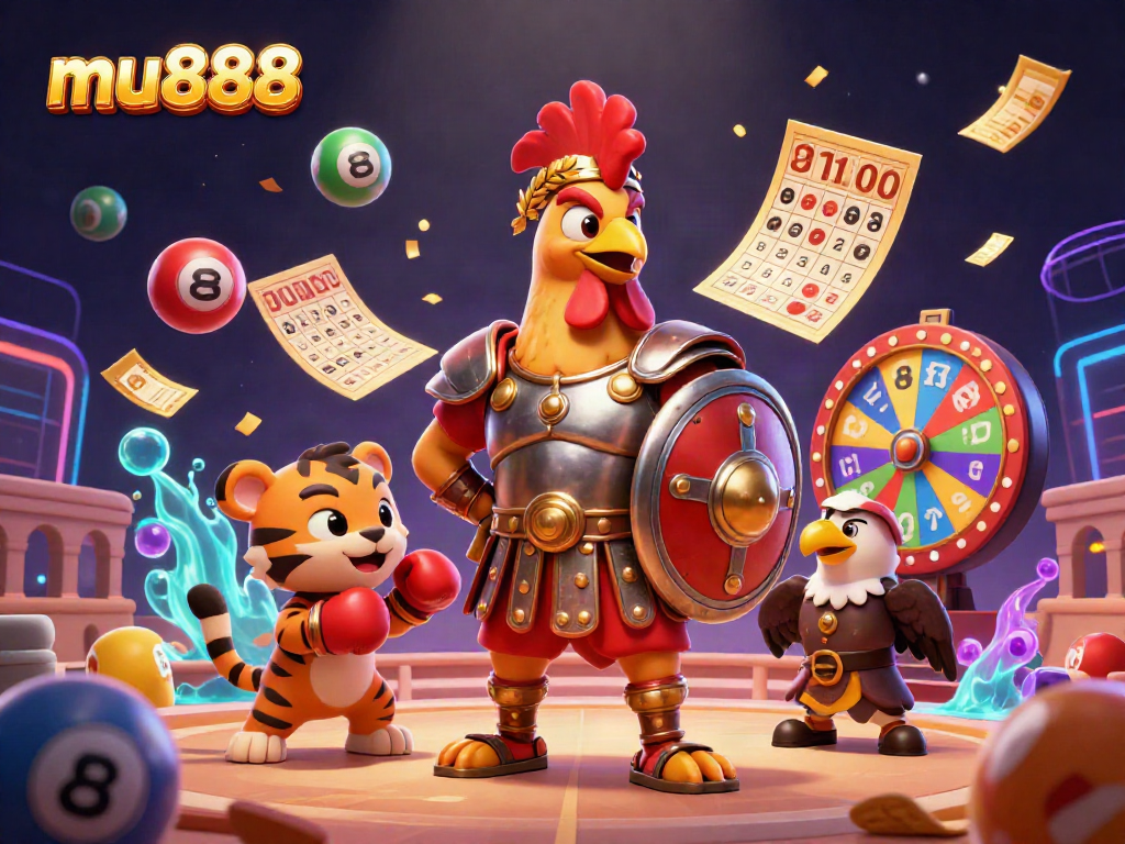 Engage with mu888 in vibrant casino energy featuring an animated roaster and dynamic gaming elements.