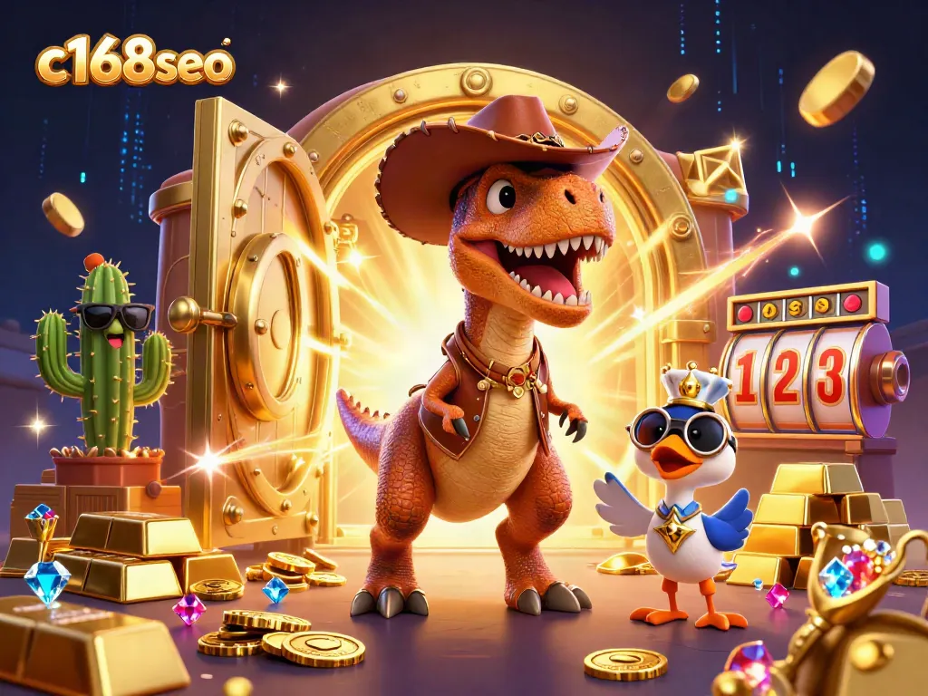 Win big at c168seo with this vibrant, dynamic 3D casino scene featuring playful characters and gambling elements.
