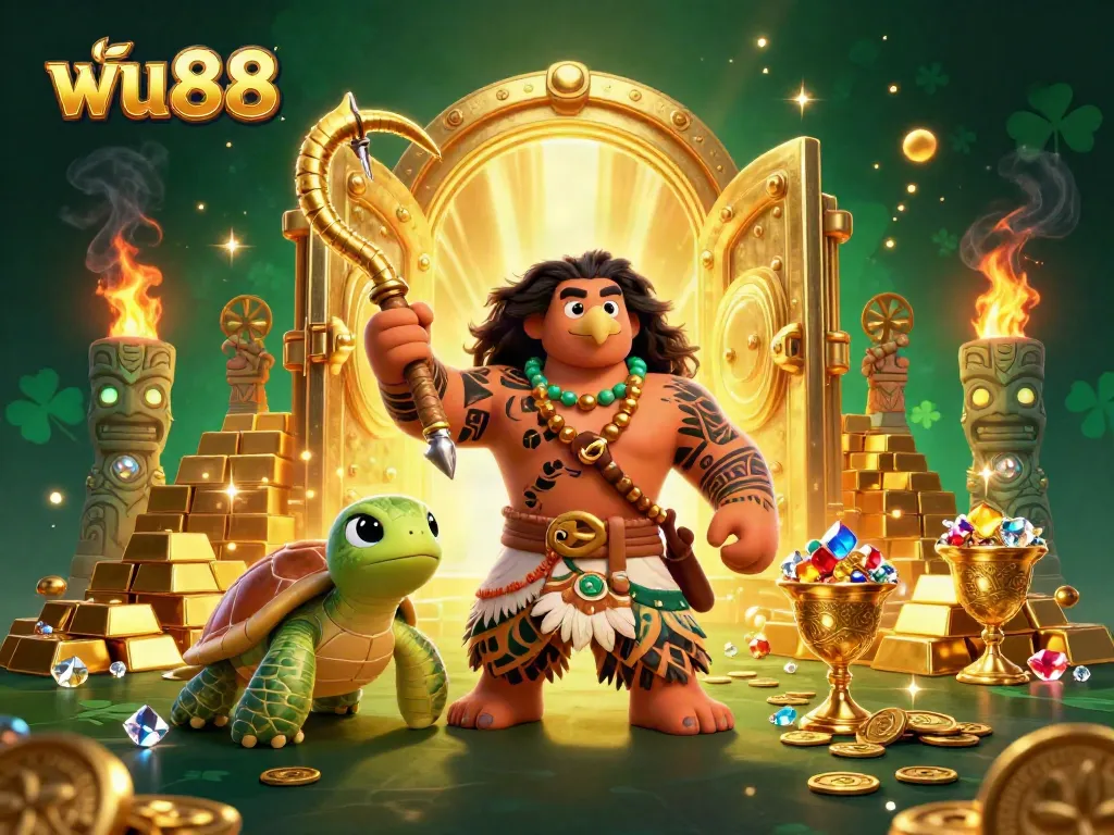 Experience the thrill of ฟัน88 with this vibrant 3D illustration showcasing exciting casino elements and dynamic characters.