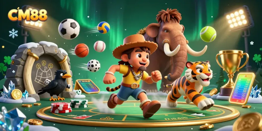 Join the action at CM88 with prehistoric casino characters and dynamic sports betting features.