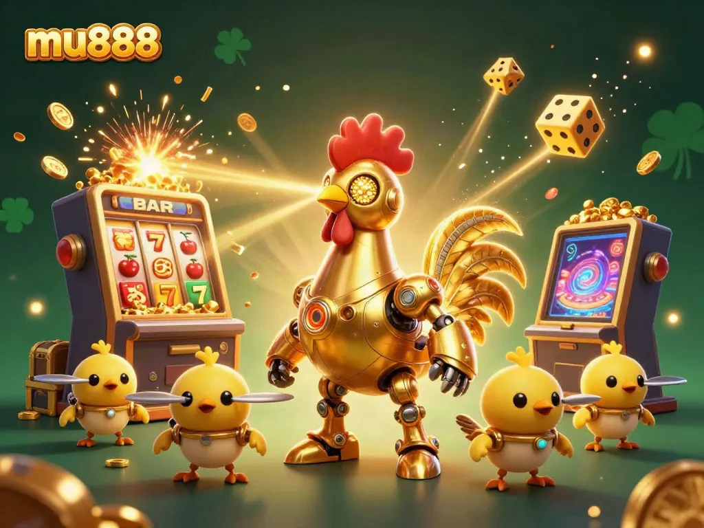Engage with mu888: an electrifying 3D casino experience bursting with vibrant game elements.