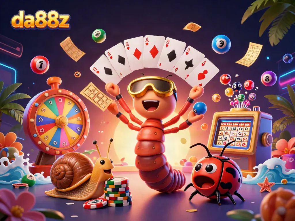 Experience da88z excitement with vibrant gaming characters amid a dynamic casino scene.