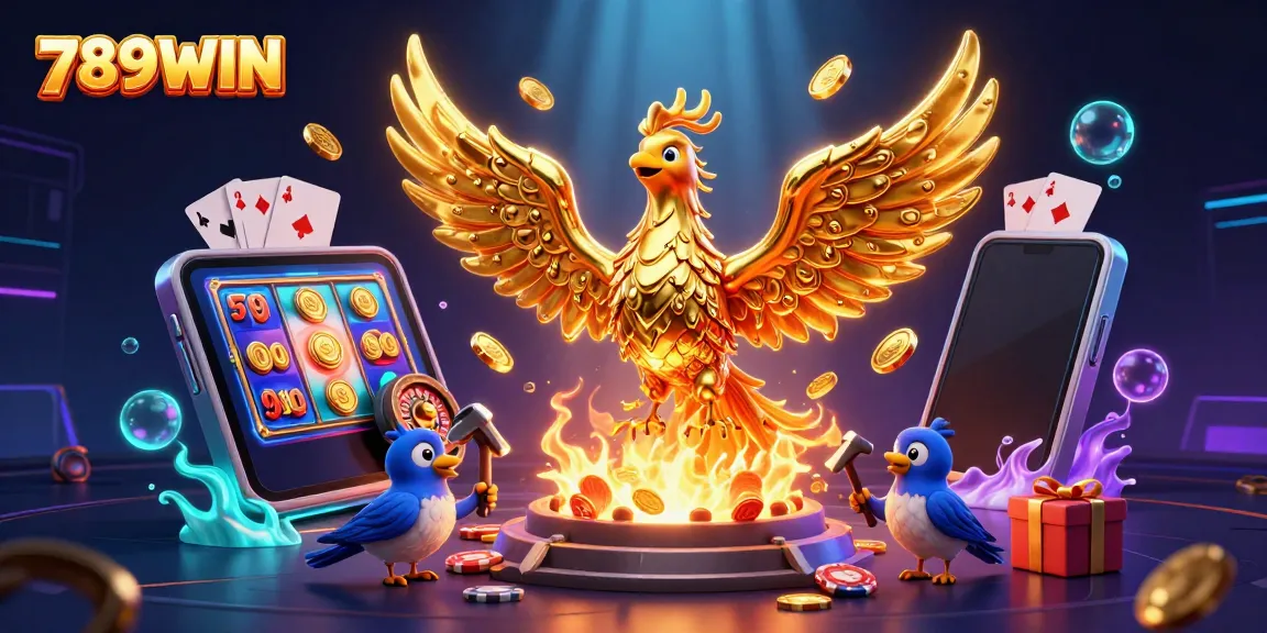 Engage in thrilling gameplay at 789WIN with vibrant golden visuals and dynamic casino elements.