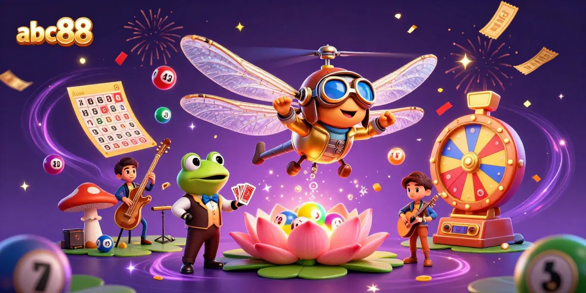 Experience the excitement of abc88 as a dragonfly pilot and frog dealer create a vibrant casino scene.