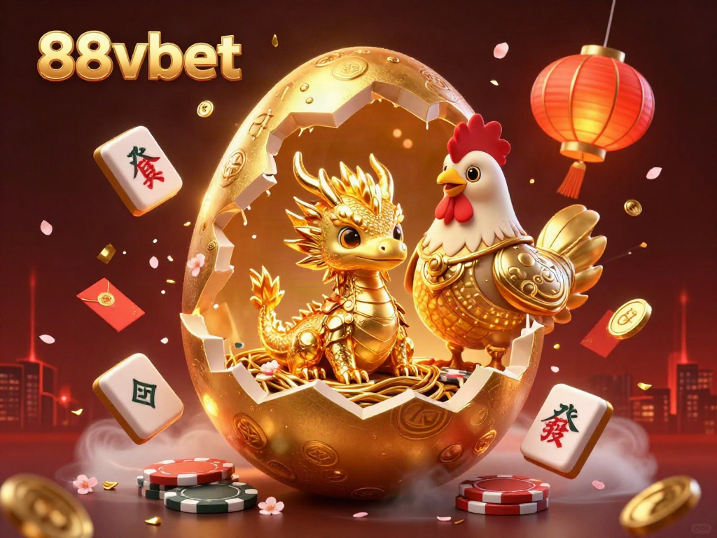Engage with 88vbet's thrilling world of gaming featuring a spectacular golden dragon and vibrant casino elements.