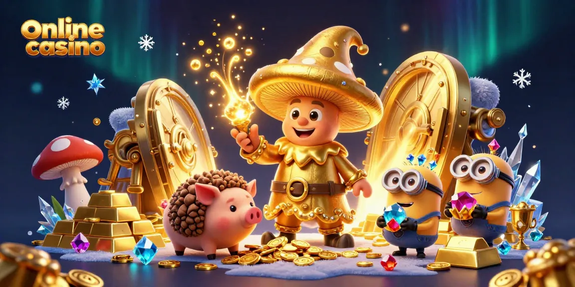 Engage in an exciting online casino adventure with a magical mushroom wizard and treasures.
