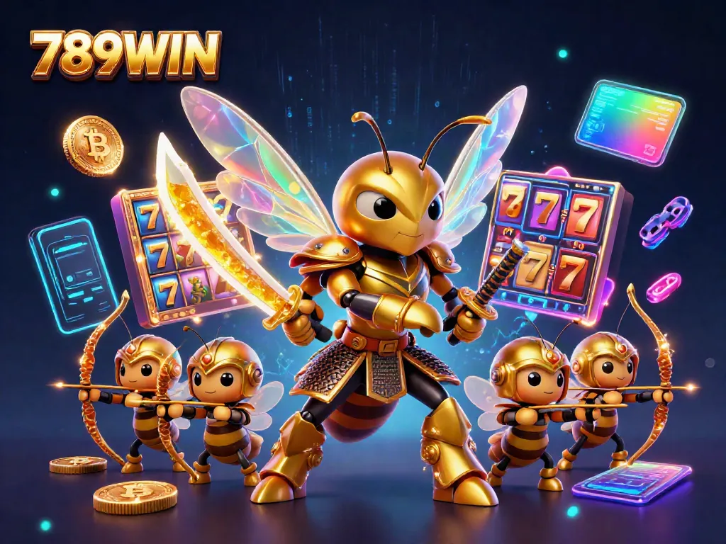 Engage with 789WIN and enjoy dynamic slot gaming with an energetic cartoon hornet theme.