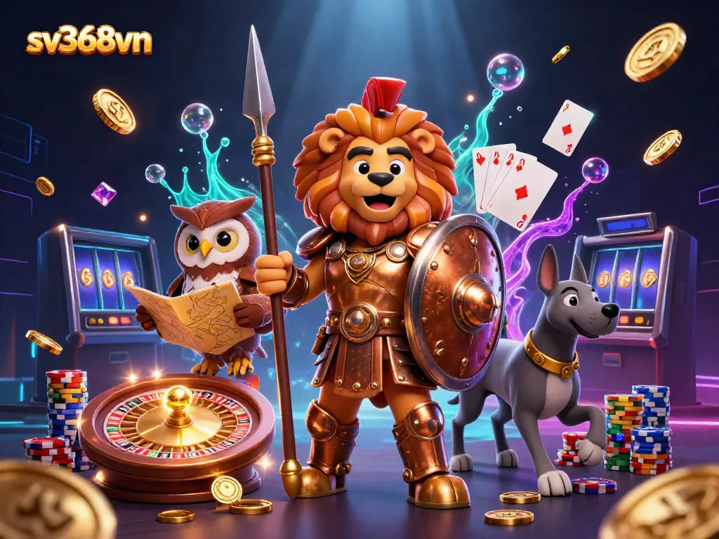 Engage in thrilling online games with sv368vn featuring dynamic 3D characters and vibrant casino elements.