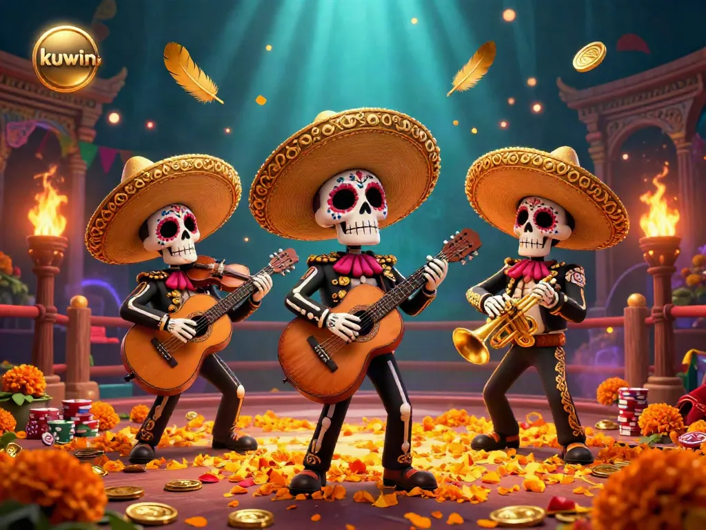 Engage in thrilling gameplay at Kuwin Casino with vibrant Day of the Dead-themed visuals.