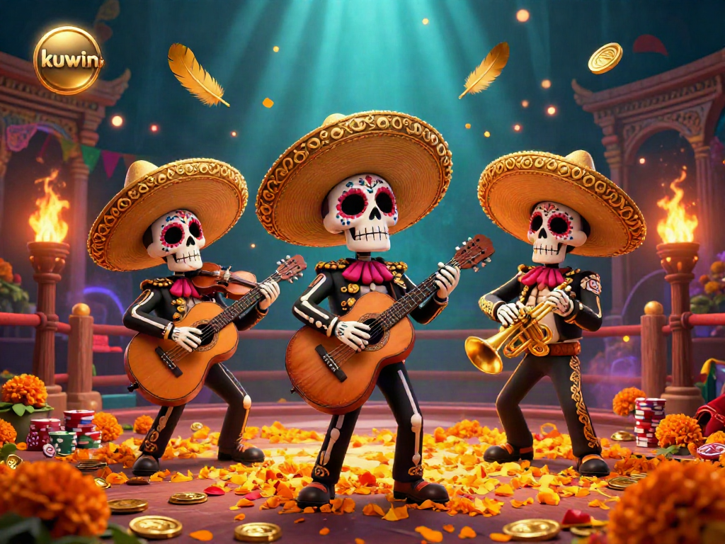 Engage in thrilling gameplay at Kuwin Casino with vibrant Day of the Dead-themed visuals.